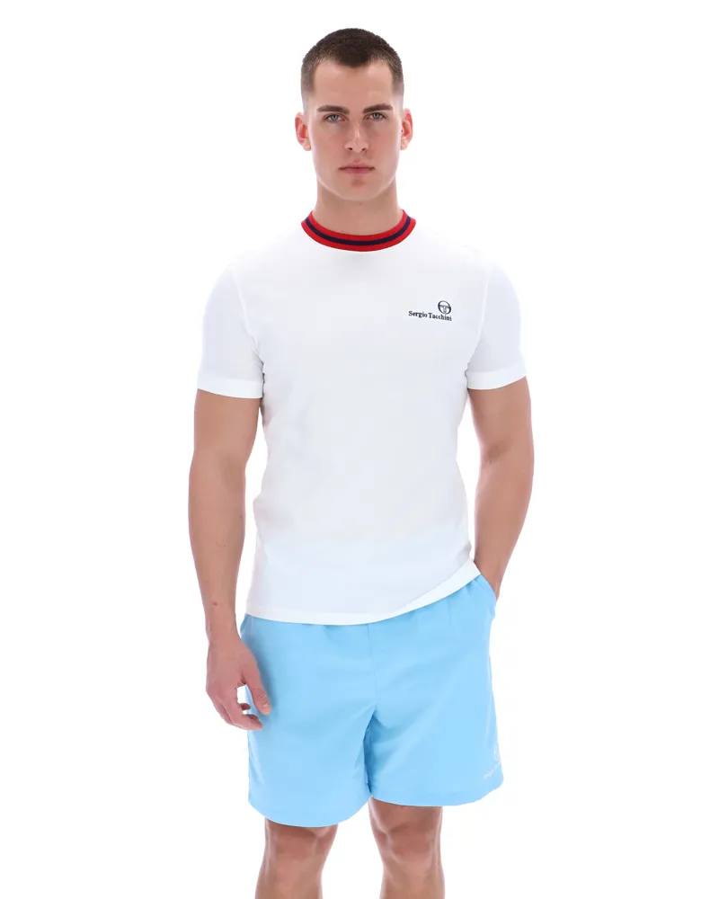  Sergio Tacchini Rainer FC T-Shirt White / Maritime / Adrenaline-1