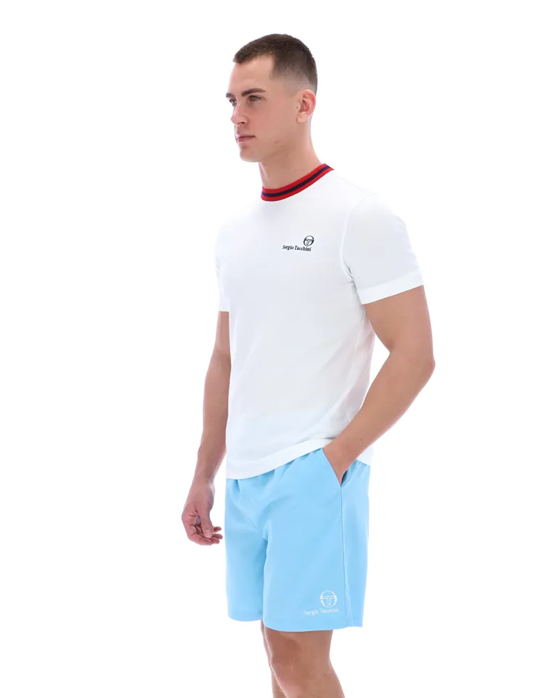  Sergio Tacchini Rainer FC T-Shirt White / Maritime / Adrenaline-4