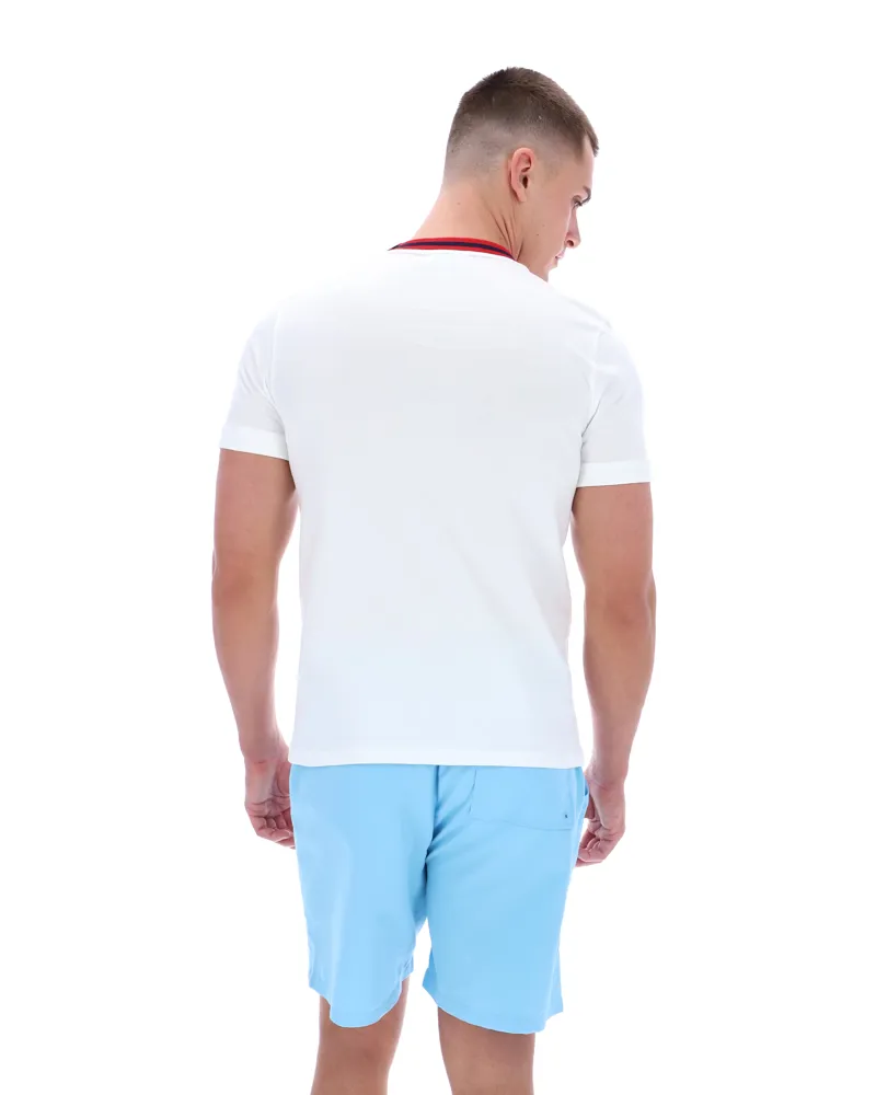  Sergio Tacchini Rainer FC T-Shirt White / Maritime / Adrenaline-6