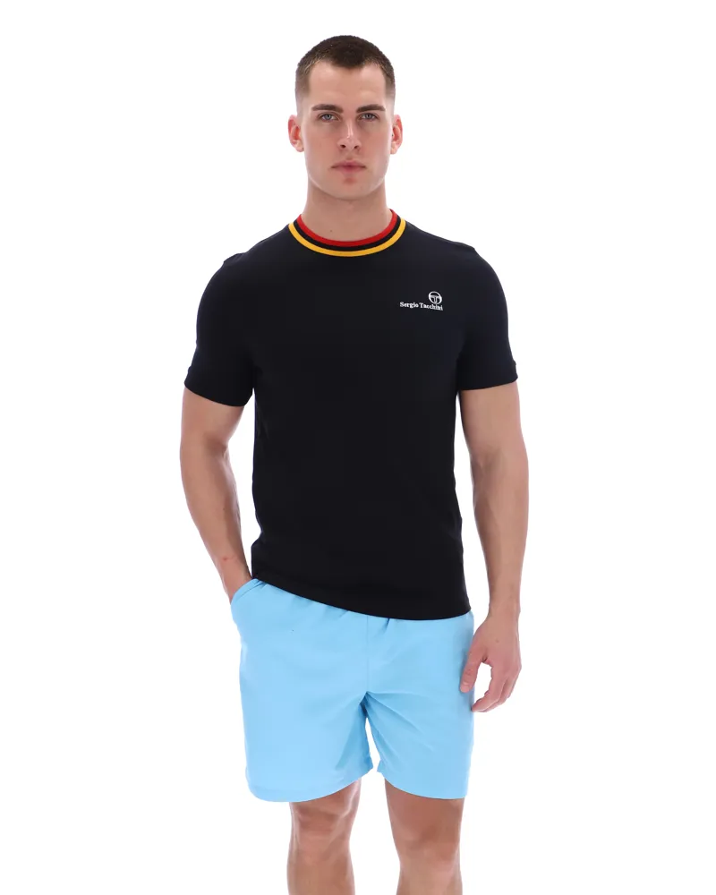  Sergio Tacchini Rainer FC T-Shirt Black / Gold / Adrenaline-4