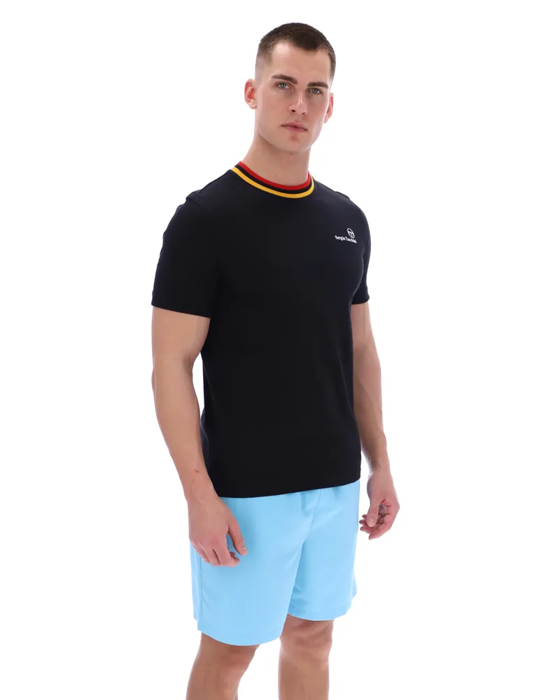  Sergio Tacchini Rainer FC T-Shirt Black / Gold / Adrenaline-5