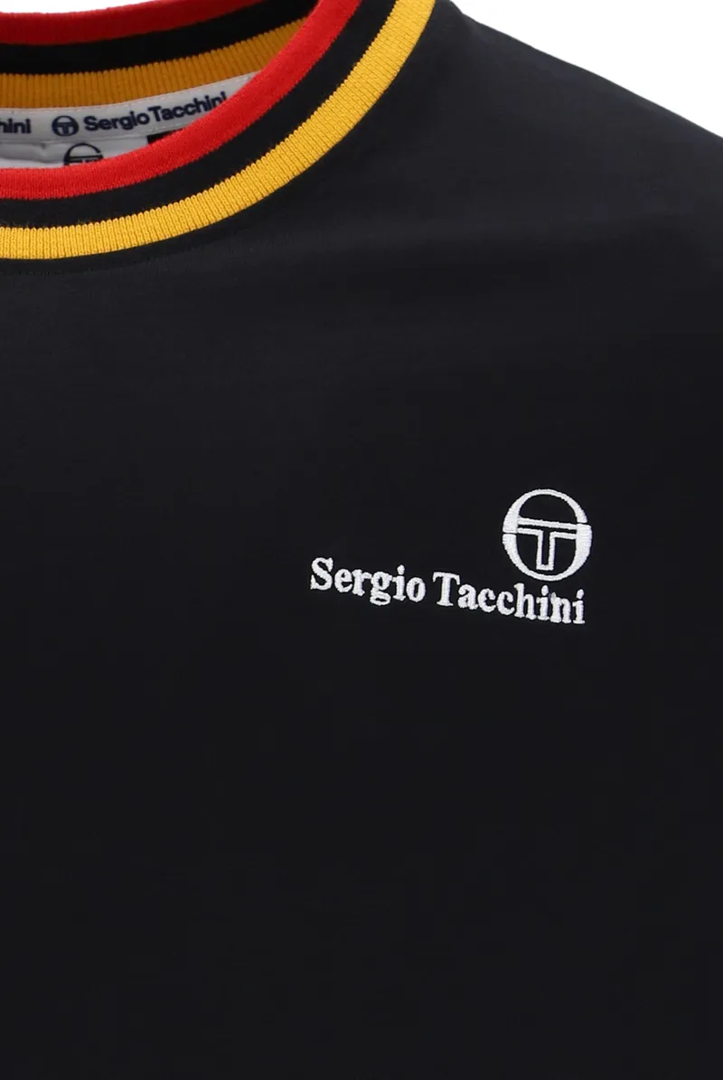  Sergio Tacchini Rainer FC T-Shirt Black / Gold / Adrenaline-1