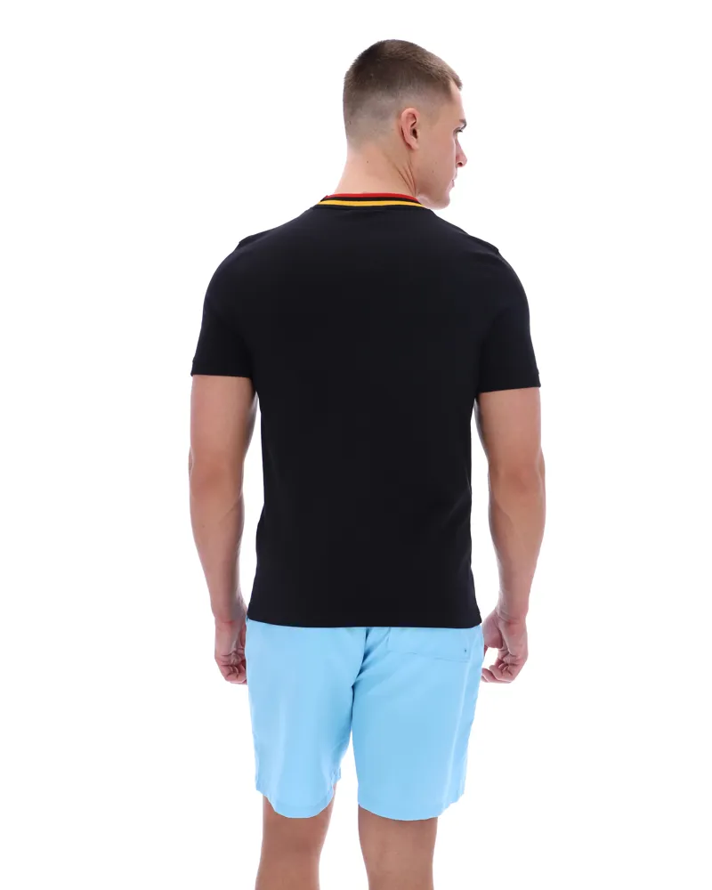  Sergio Tacchini Rainer FC T-Shirt Black / Gold / Adrenaline-7