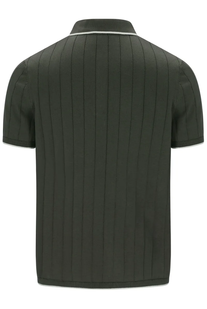 Fila Santino Drop Needle Knitted Polo Gunmetal-1