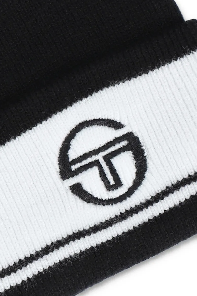 Sergio Tacchini Sellarz Jacquard Striped Turn Up Beanie-2