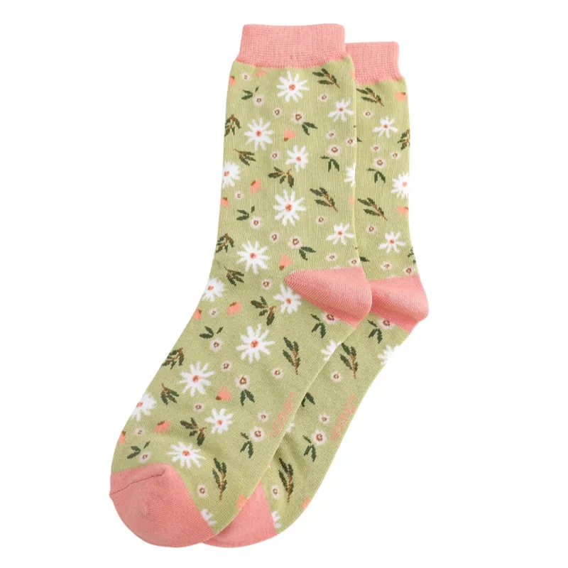Miss Sparrow soft meadow socks Green