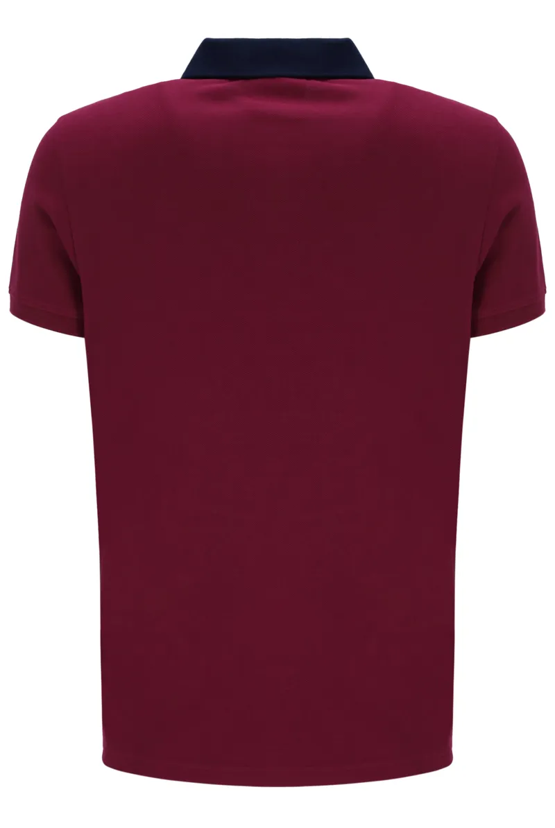 Sergio Tacchini Supermac Polo T-shirt Merlot/Maritime Blue LARGE ONLY-3