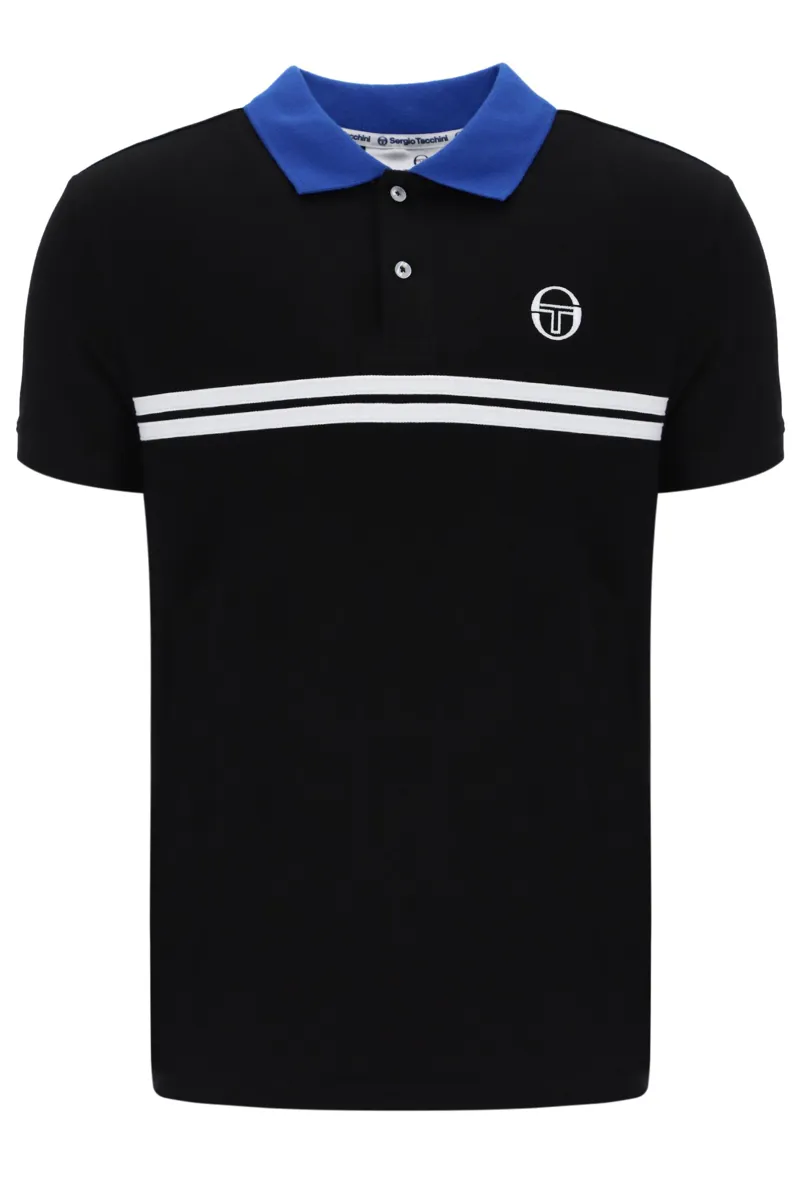 Sergio Tacchini Supermac Polo T-shirt Black/Surf  XXXL ONLY