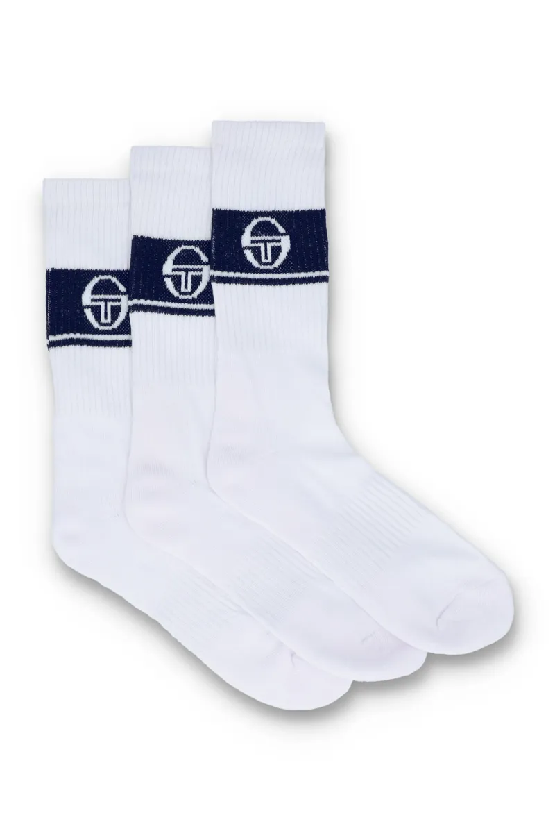 Sergio Tacchini 3 Pack Socks White / Maritime Blue UK 7-11