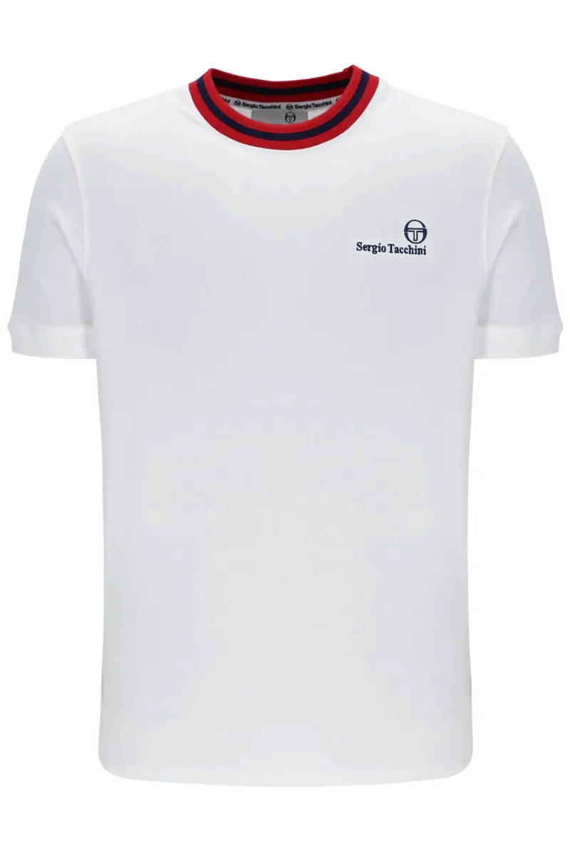  Sergio Tacchini Rainer FC T-Shirt White / Maritime / Adrenaline