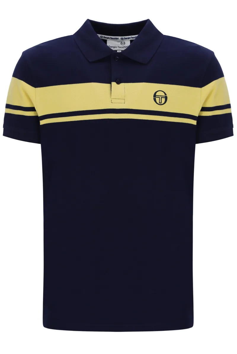 Sergio Tacchini Young Line Polo T-shirt Maritime/Yellow MEDIUM ONLY