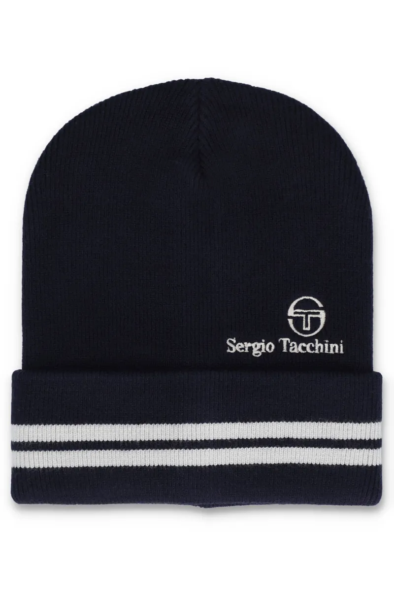 Sergio Tacchini Surgis Jacquard Stripe Beanie Maritime