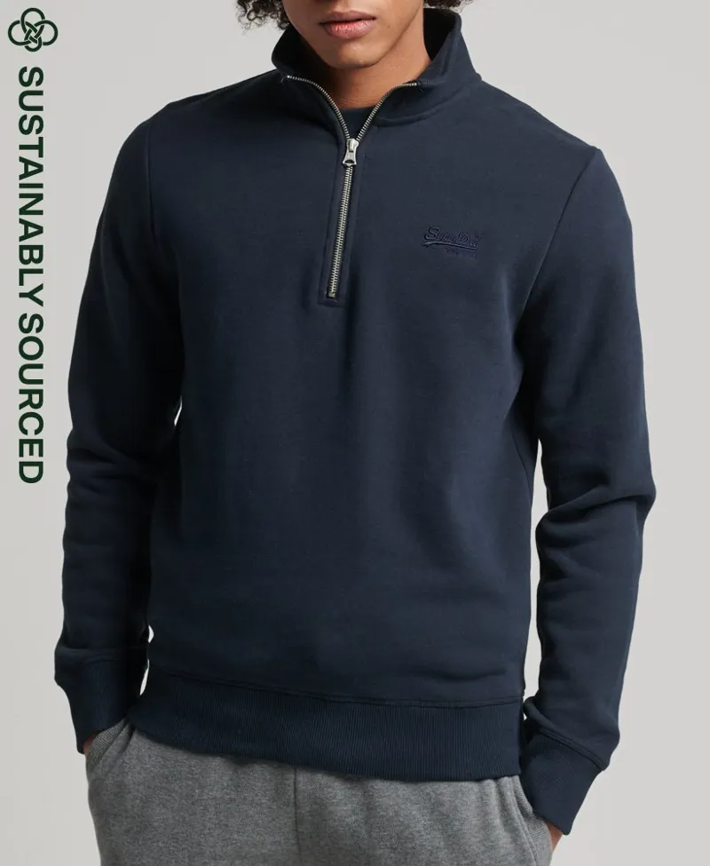 Superdry Zip Henley Sweatshirt Navy-2