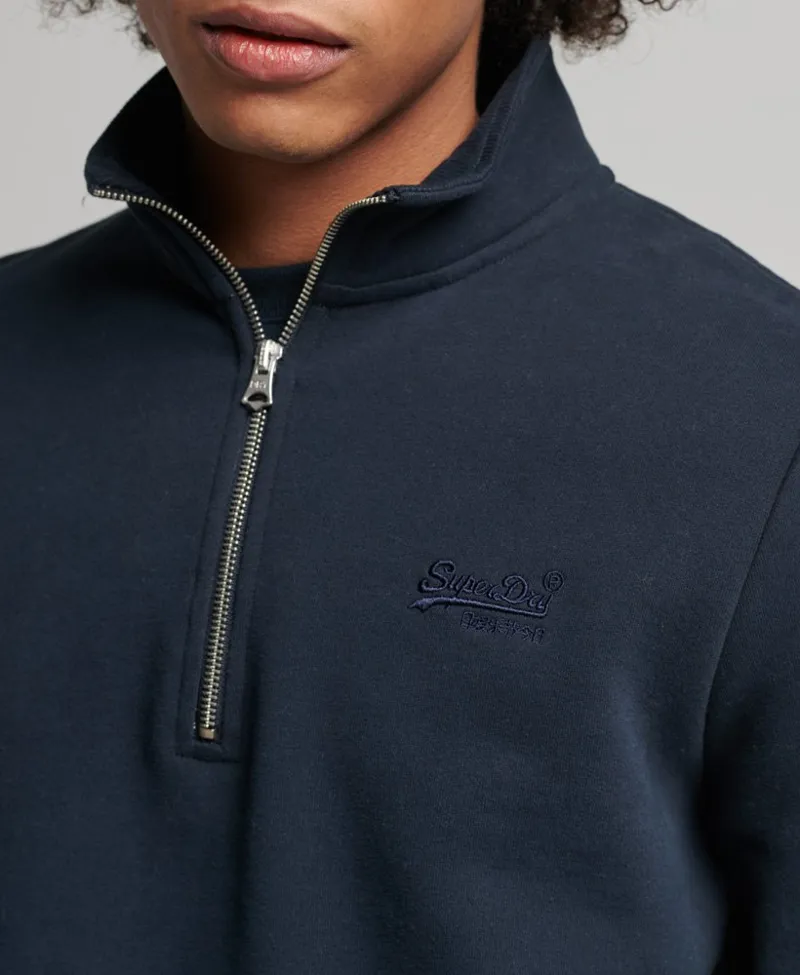 Superdry Zip Henley Sweatshirt Navy-3