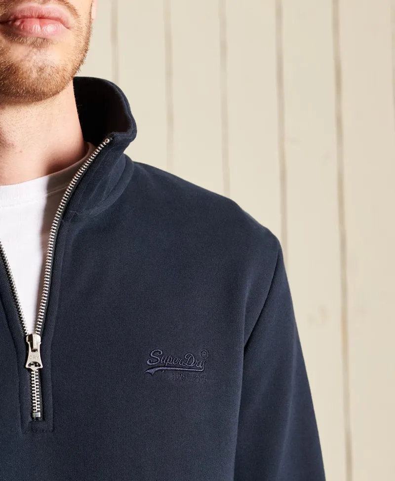 Superdry Zip Henley Sweatshirt Navy-1
