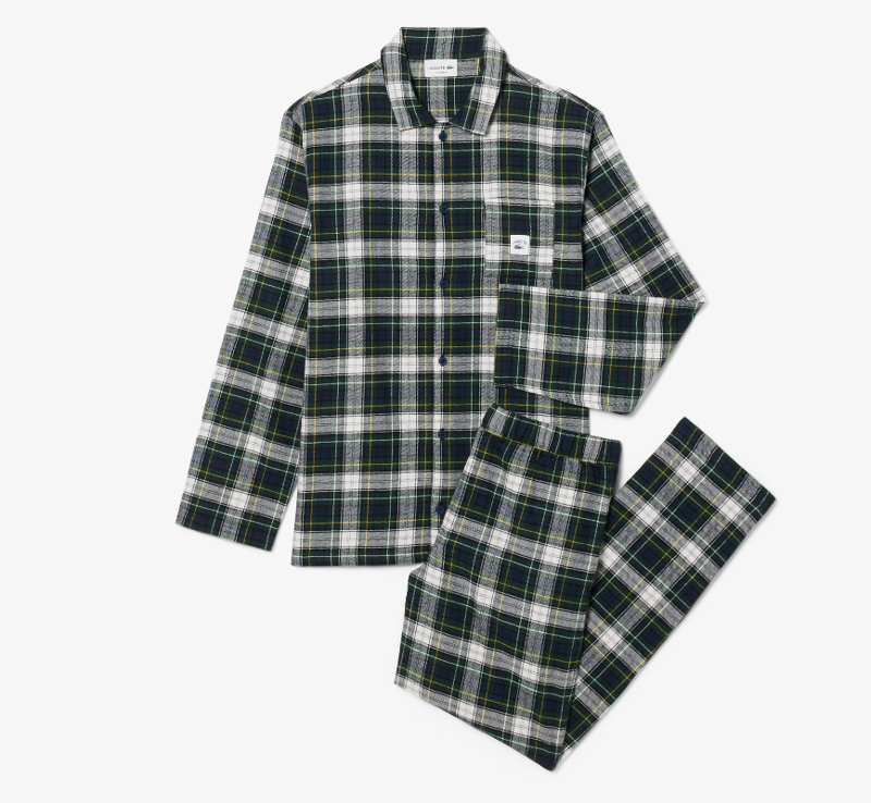 Lacoste Plaid Pajama Set Green-2