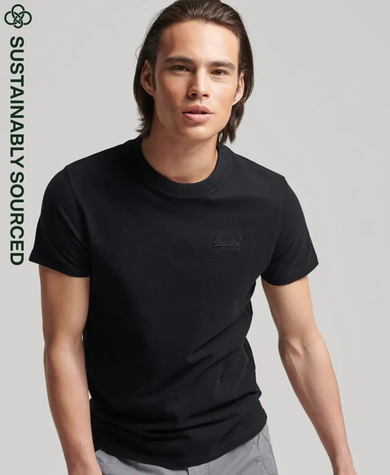 Superdry Vintage Logo Embroidered T-Shirt Black LARGE ONLY-1