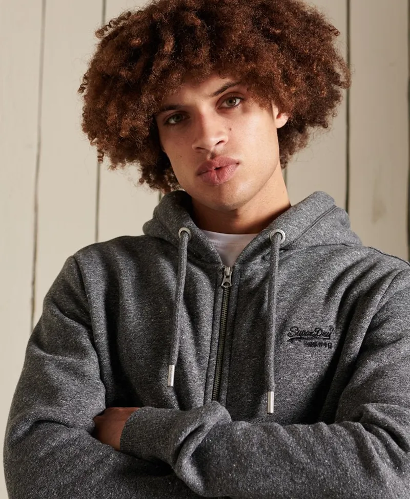 Superdry Vintage Logo Zip Hoodie Charcoal Jasp-2