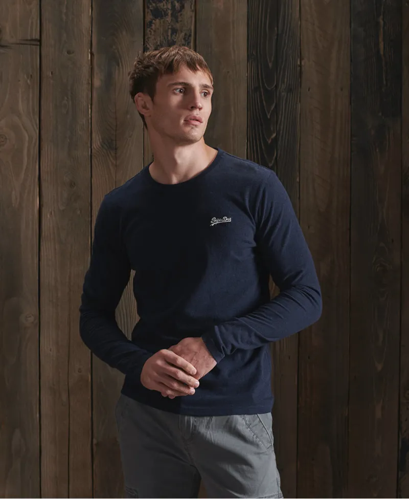 Superdry Vintage Long Sleeve T-Shirt Navy Grit 