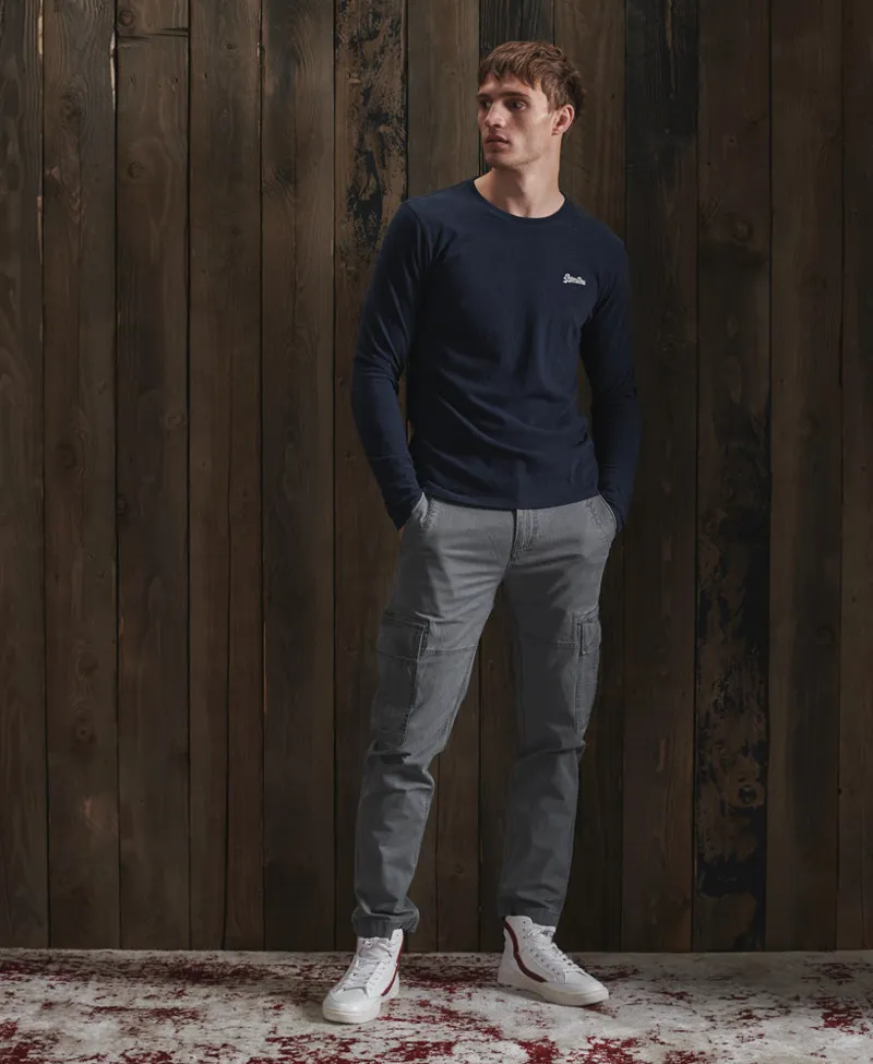 Superdry Vintage Long Sleeve T-Shirt Navy Grit -1