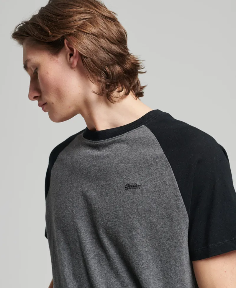 Superdry Baseball Raglan T-shirt Charcoal/Black XXXL ONLY-3