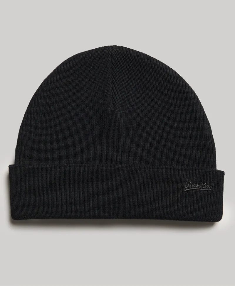 Superdry Organic Cotton Vintage Logo Beanie Black-1