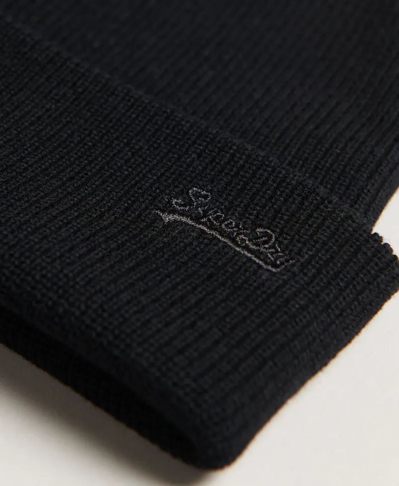 Superdry Organic Cotton Vintage Logo Beanie Black-2