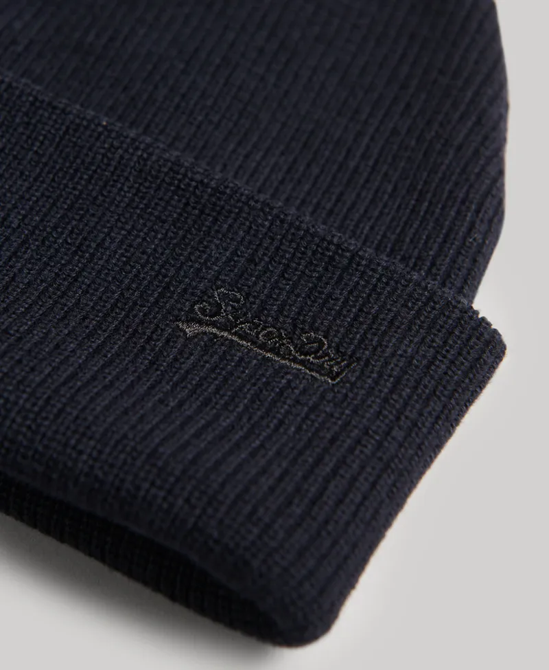 Superdry Organic Cotton Vintage Logo Beanie Navy-2