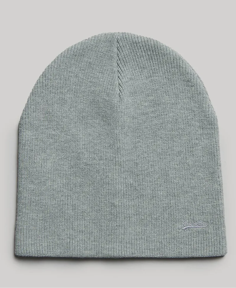 Superdry Organic Cotton Vintage Logo Beanie Grey Grit-1