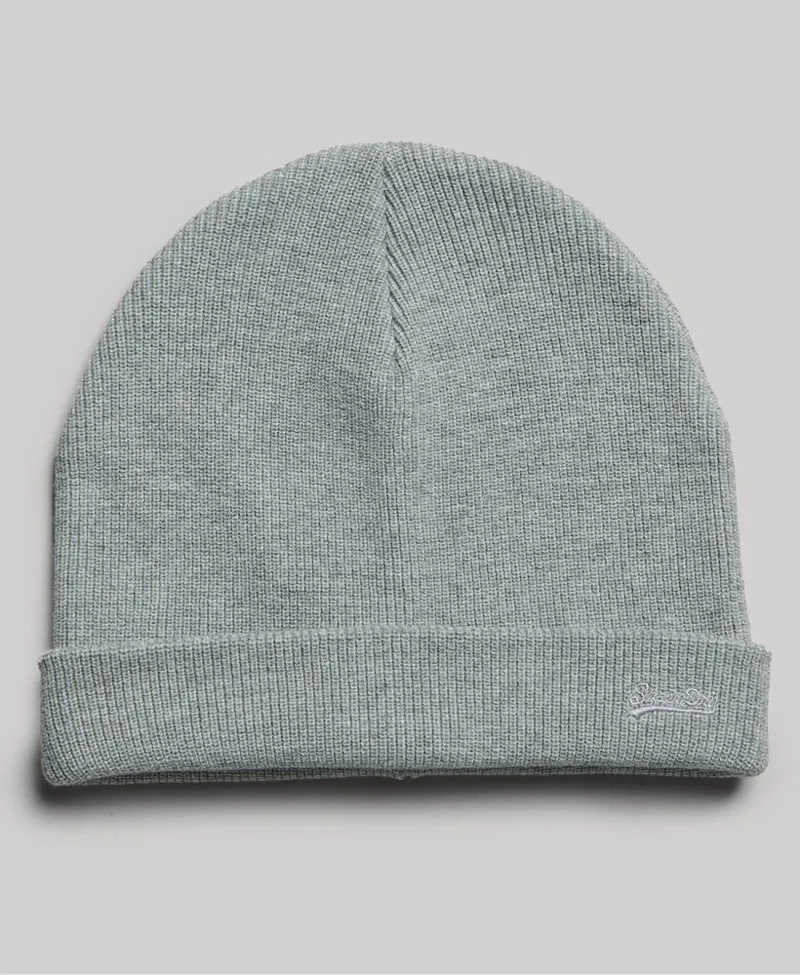 Superdry Organic Cotton Vintage Logo Beanie Grey Grit