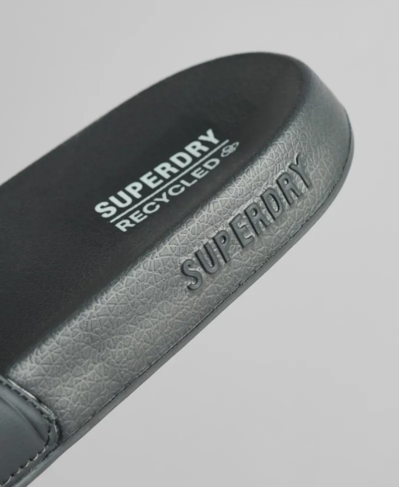 Superdry Code Core Pool Sliders Dark Grey -1