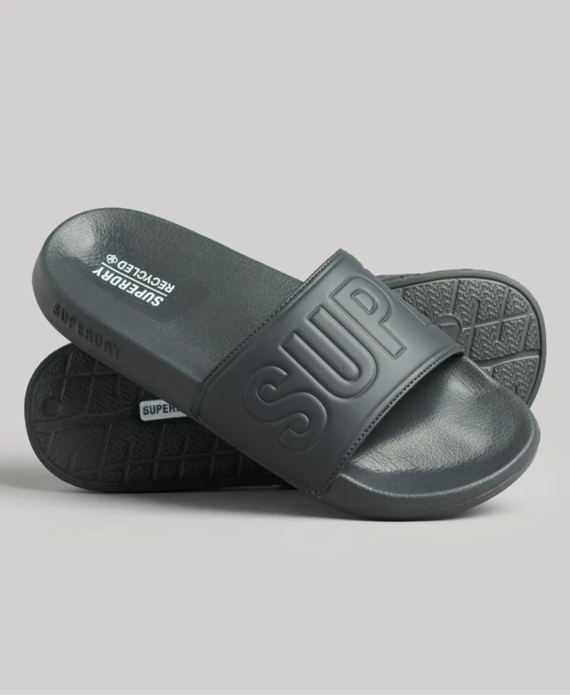 Superdry Code Core Pool Sliders Dark Grey 