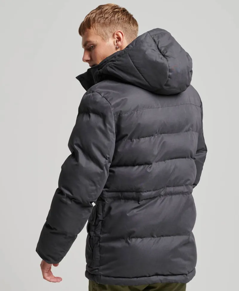 Superdry Hooded Parka Coat Charcoal-2