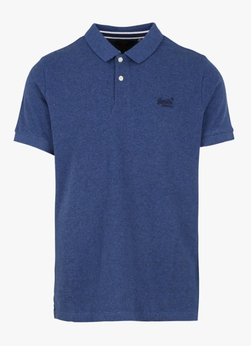 Superdry Classic Pique Polo T-Shirt Blue Marl XXL ONLY LAST ONE