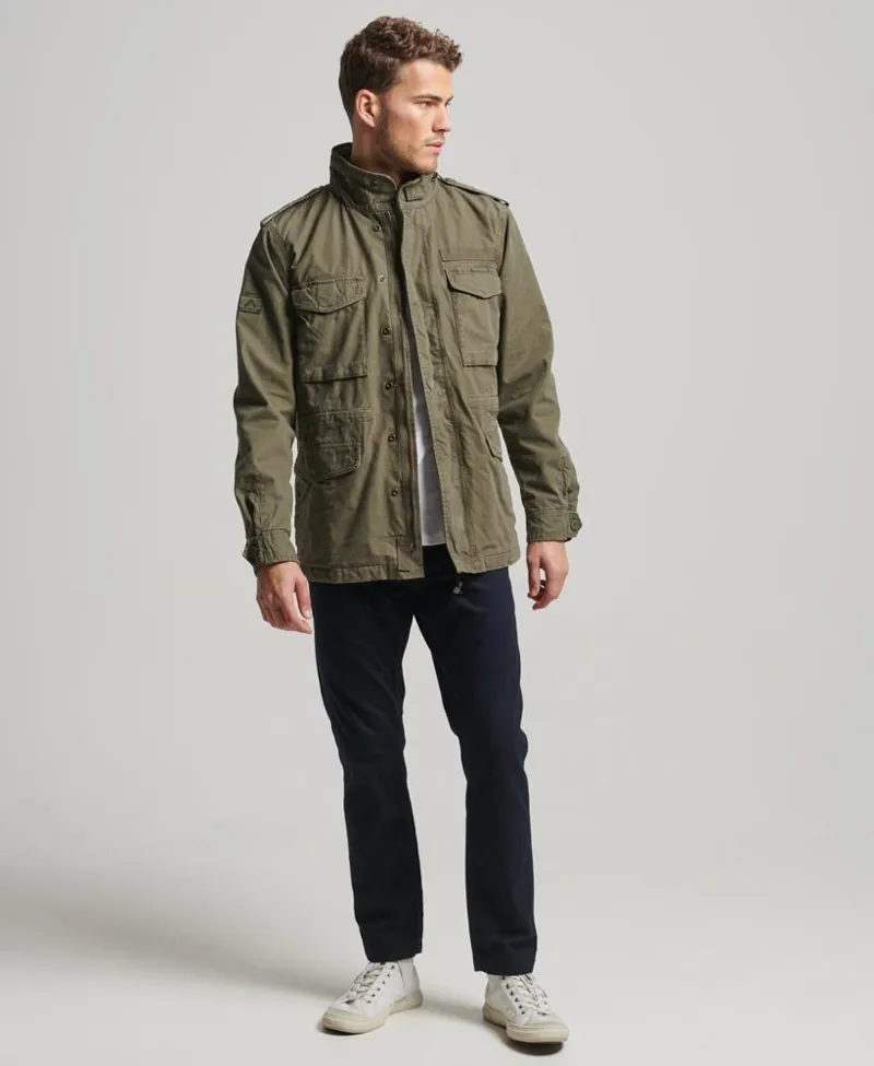 Superdry Military Jacket M65 Coat Washed Khaki-4