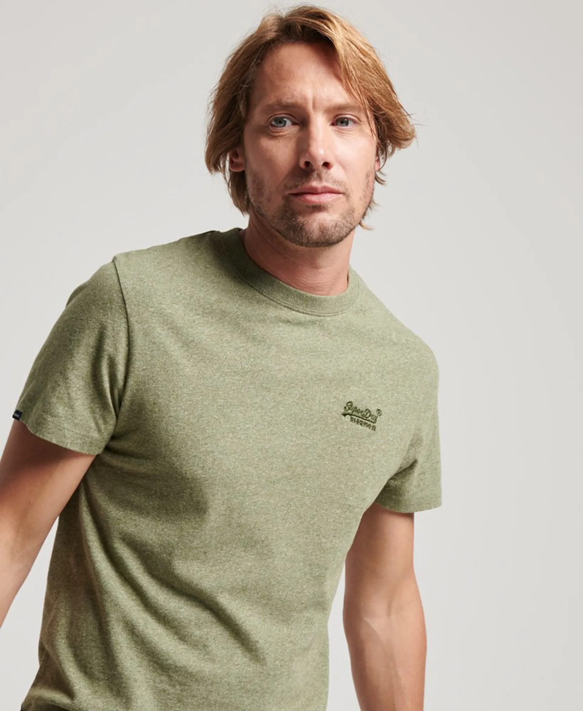 Superdry Vintage Logo Embroidered T shirt Olive Grit XXXL ONLY