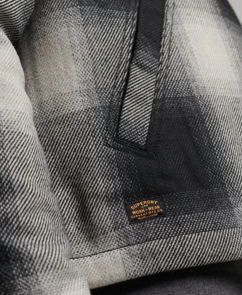 Superdry Wool Checked Harrington Jacket Black XL ONLY-6