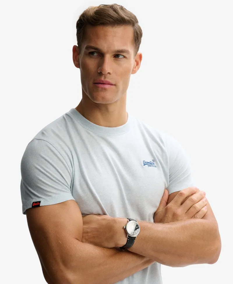 Superdry Organic Cotton Essential Logo T-Shirt Icy Blue-1