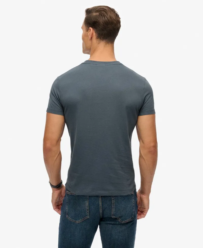 Superdry Organic Cotton Essential Logo T-Shirt Stormy Weather Blue-4