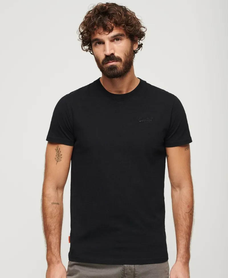 Superdry Organic Cotton Essential Logo T-Shirt Black -1