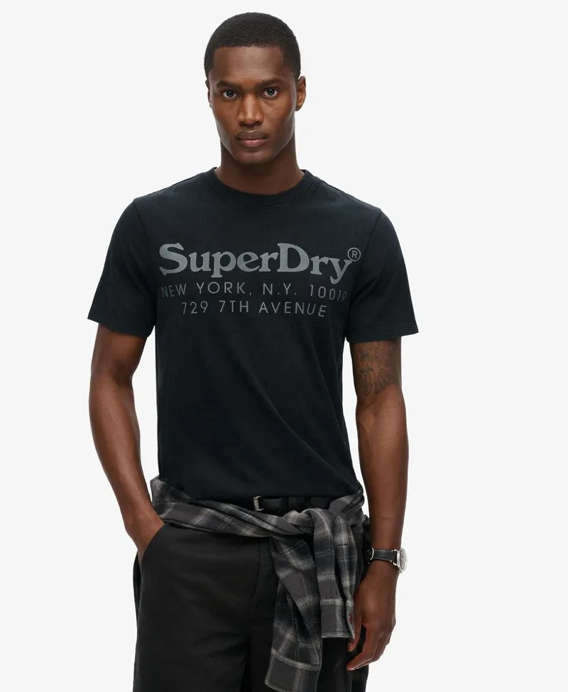 Superdry Tonal Venue Logo T-Shirt Black-4