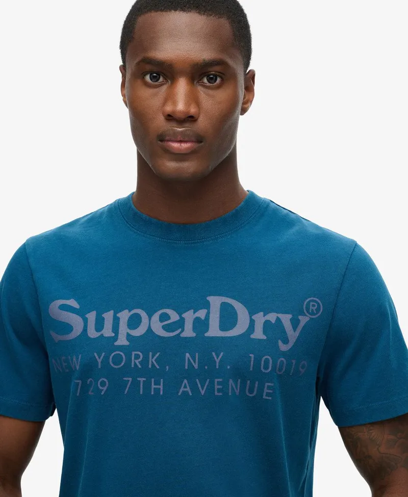 Superdry Tonal Venue Logo T-Shirt Blue XXL ONLY LAST ONE-5