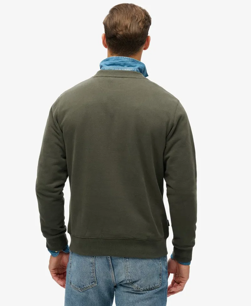 Superdry Essential Logo Crew Sweatshirt Dark Grey Green-3