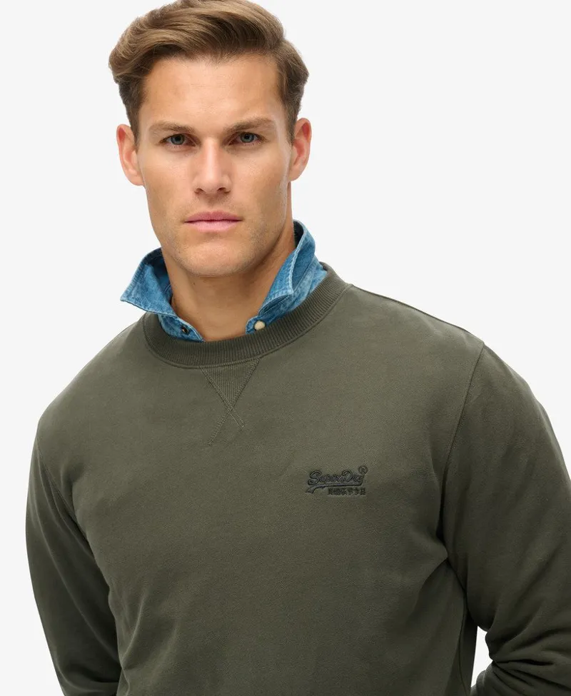 Superdry Essential Logo Crew Sweatshirt Dark Grey Green-4