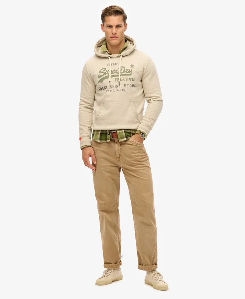 Superdry Vintage Logo Heritage Relaxed Hoodie Beige-2