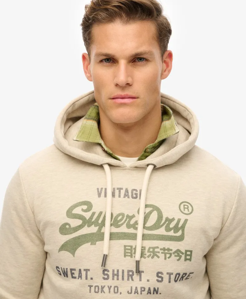 Superdry Vintage Logo Heritage Relaxed Hoodie Beige-3