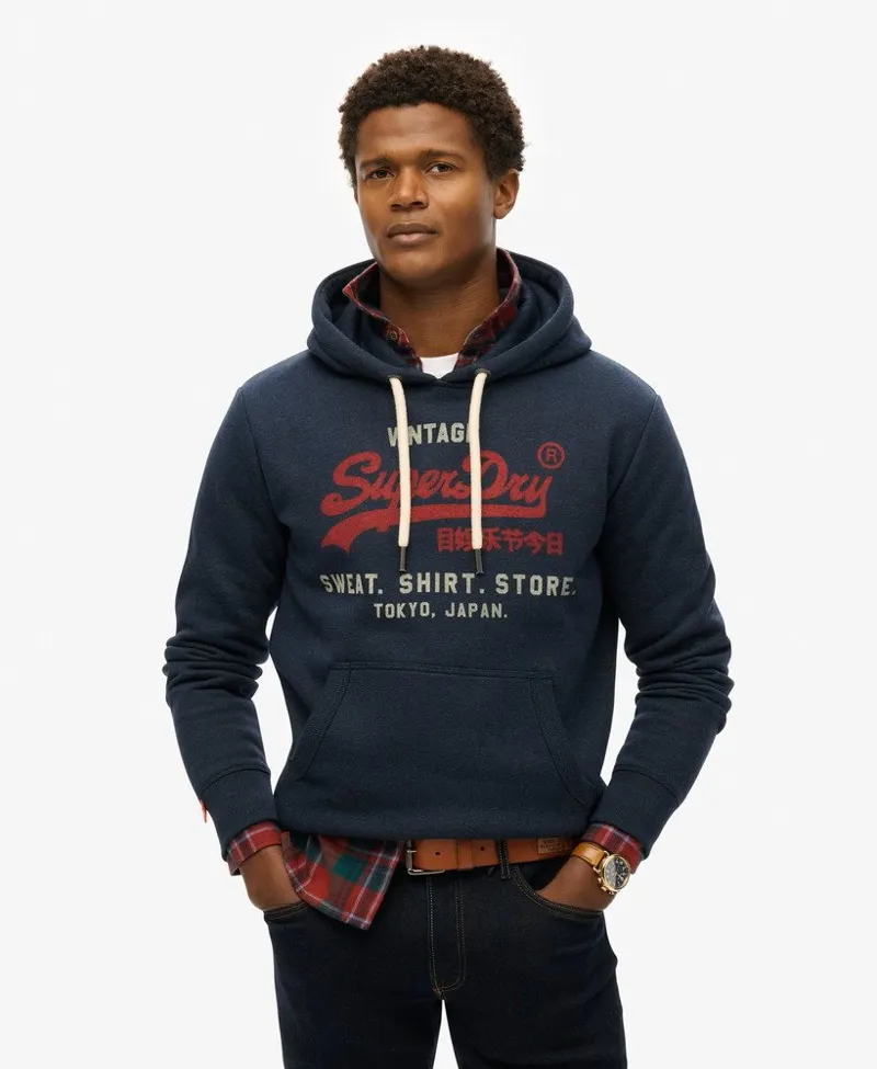 Superdry VL Heritage Relaxed Hoodie Trench Navy Marl XL ONLY LAST ONE-3