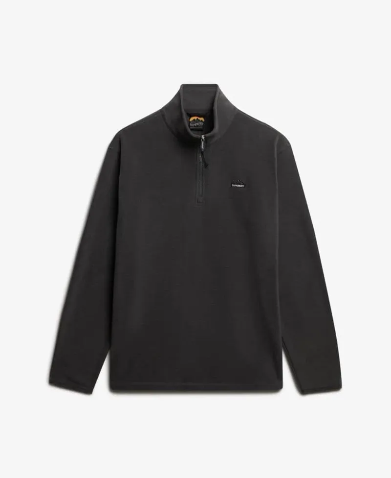 Superdry Polar Fleece Half Zip Charcoal