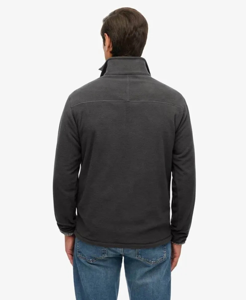 Superdry Polar Fleece Half Zip Charcoal-1