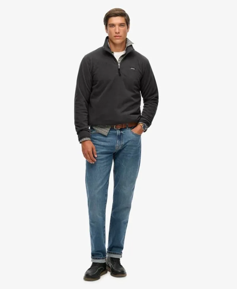 Superdry Polar Fleece Half Zip Charcoal-2